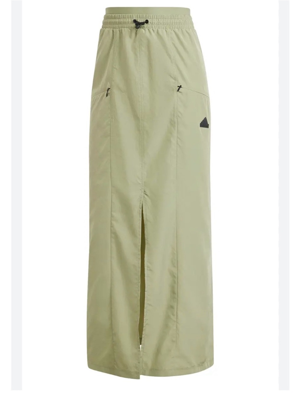 Adidas Adiclub Olive Green Maxi Skirt with Front Slit